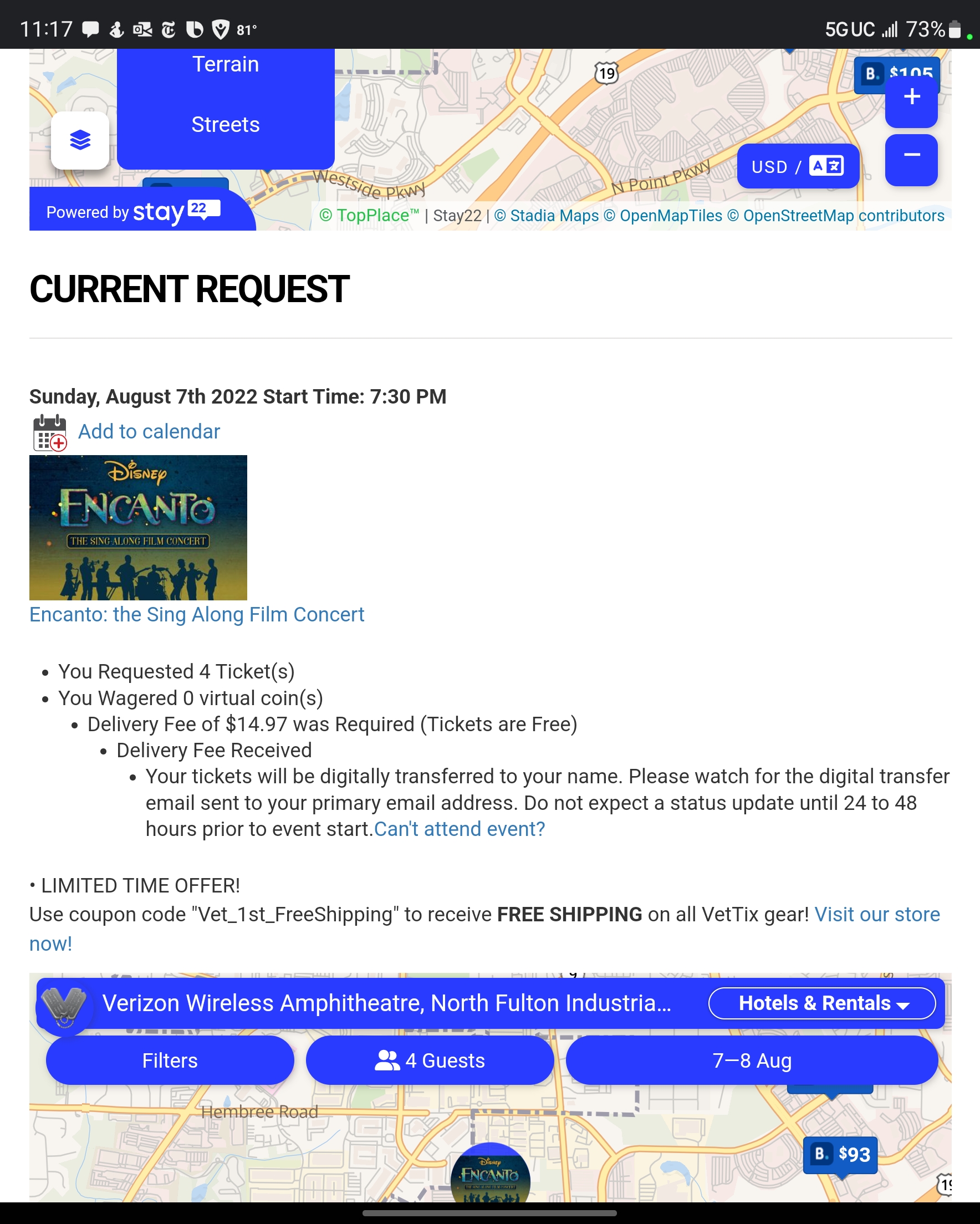 Ticket for Encanto Sing-Along at Ameris Bank Amphitheatre — 2022-08-07