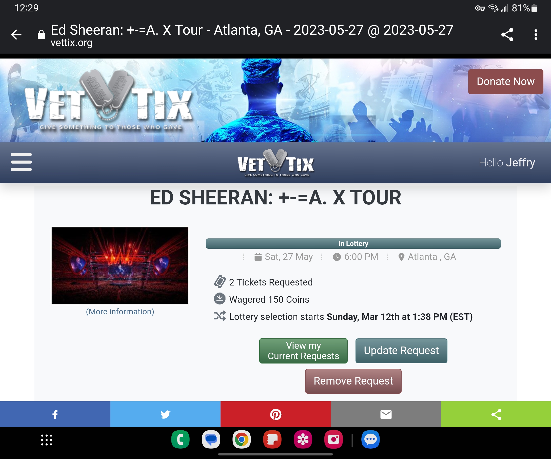 Ticket for Ed Sheeran at Mercedes-Benz Stadium — 2023-05-27