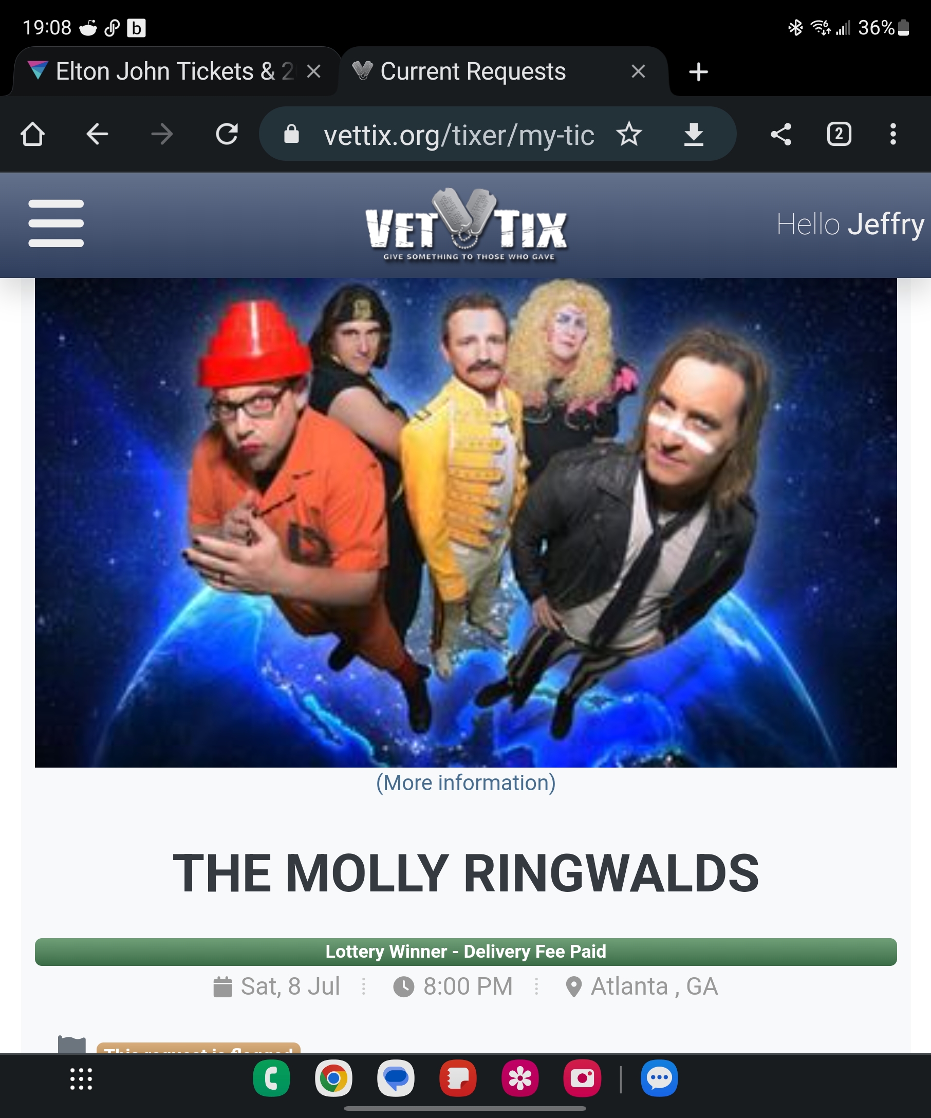 Ticket for Molly Ringwalds at Buckhead Theatre — 2023-07-08