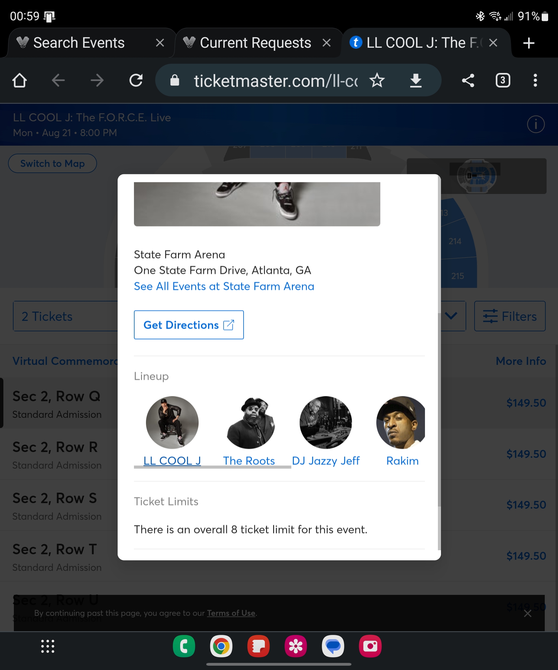 Ticket for LL Cool J at State Farm Arena — 2023-08-21