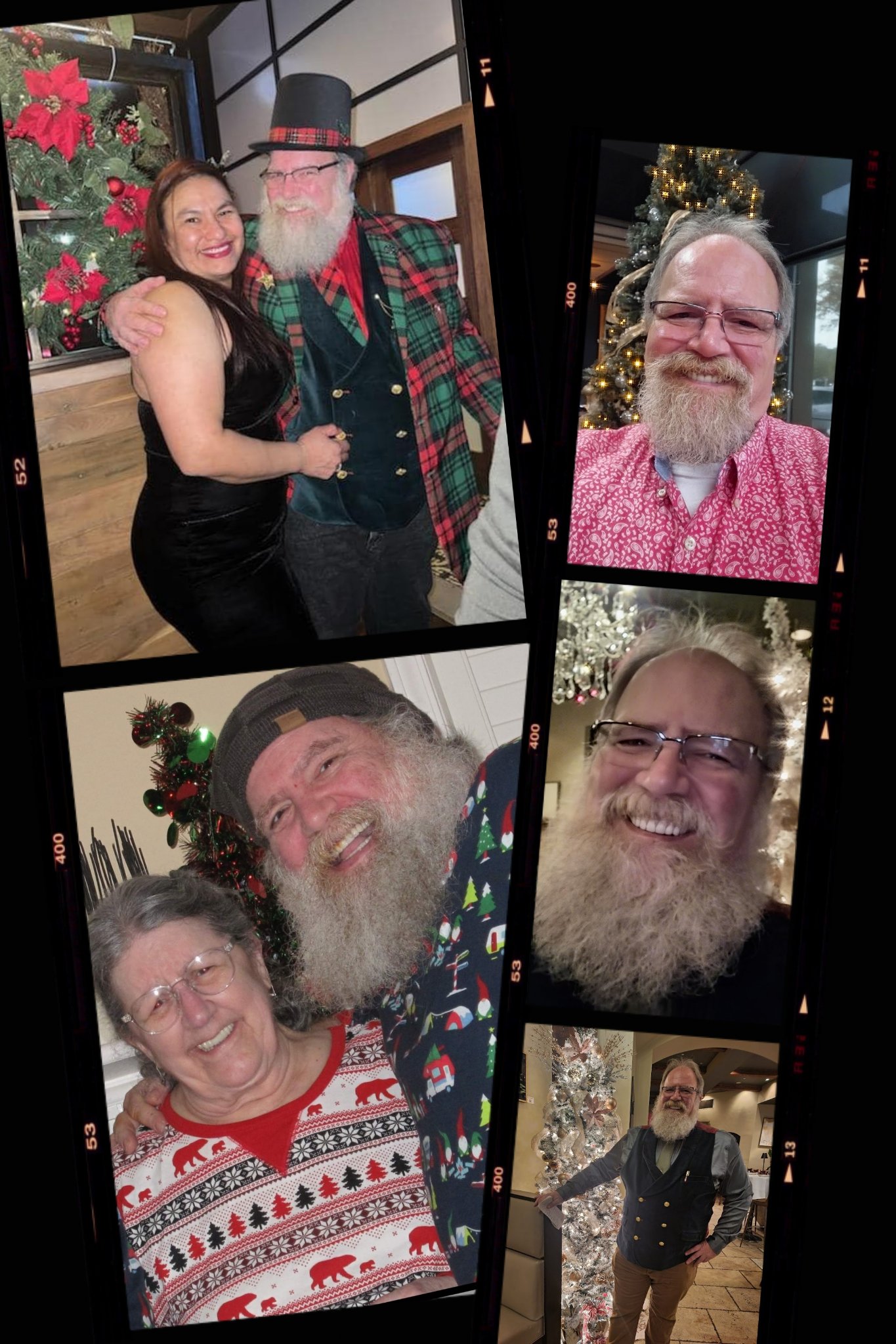 Stage Christmas Party — A film-strip collage of Jeffry&rsquo;s Christmas photos — from the Christmas collection