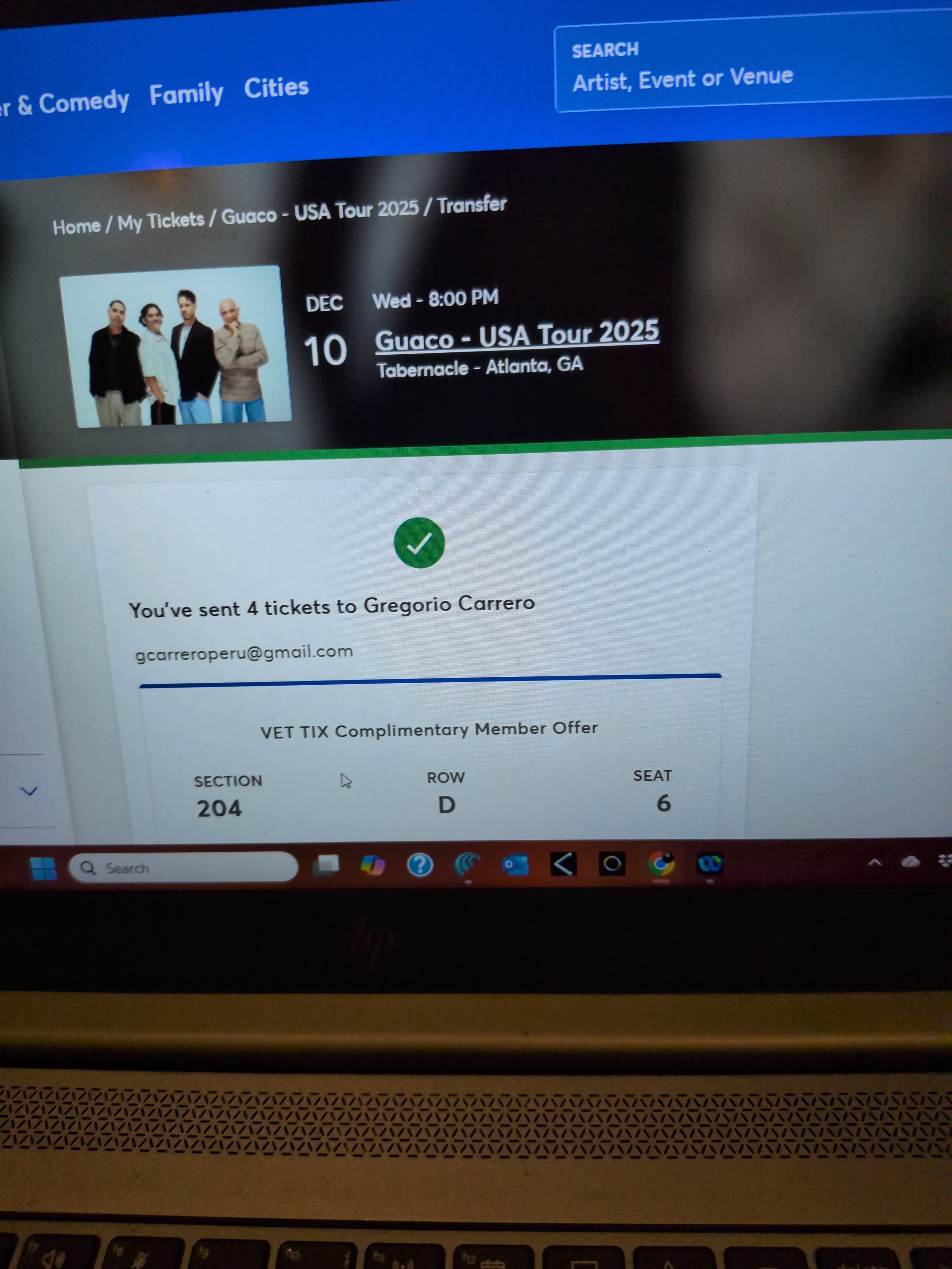 Ticket for Guaco at Tabernacle, Atlanta — 2025-12-10