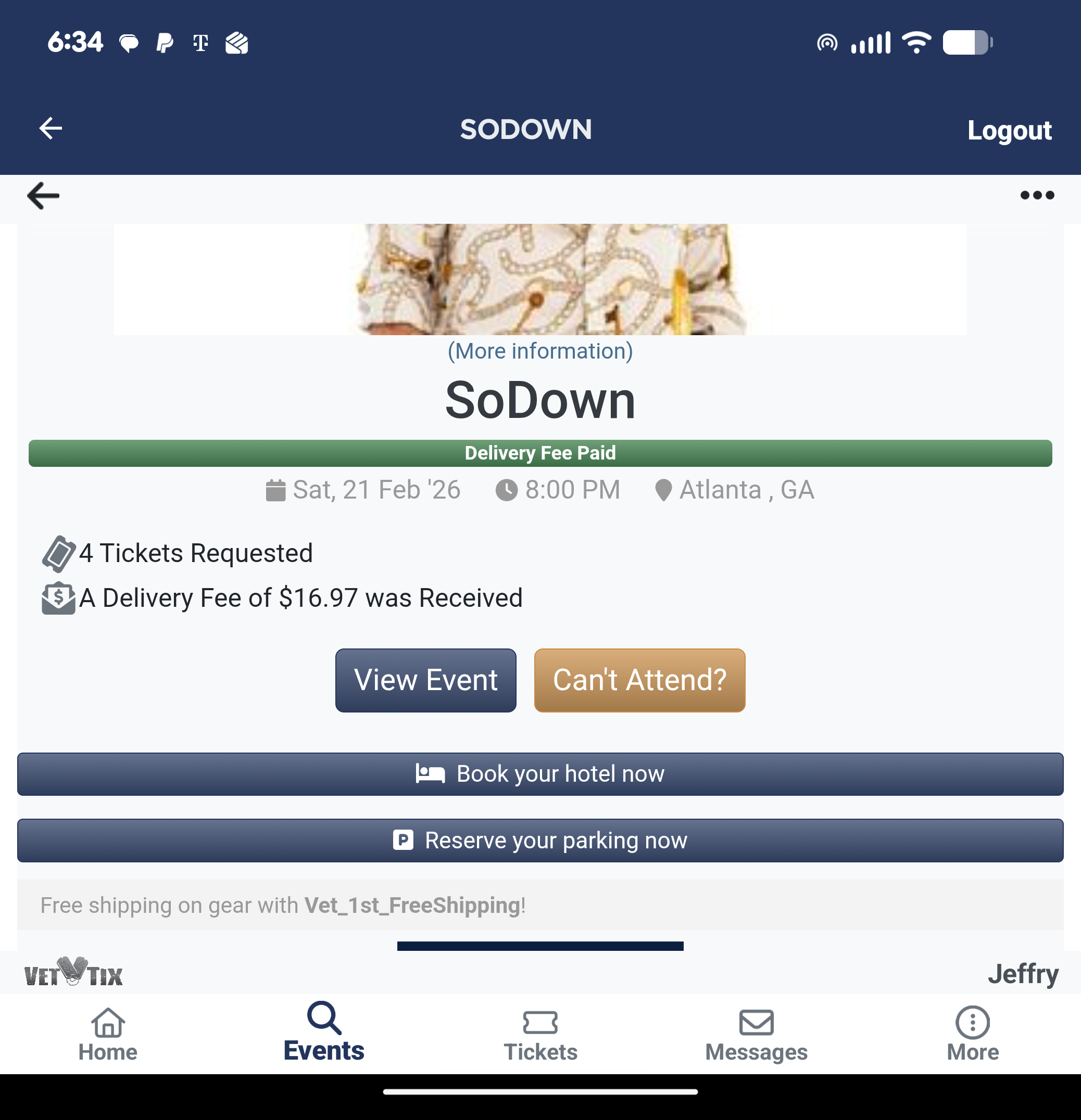 Ticket for SoDown at Atlanta — 2026-02-21